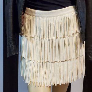 Forever 21 Ivory Fringe Skirt Size Medium